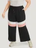 Striped Contrast Drawstring Pocket Elastic Waist Sweatpants sold by Bloomchic
