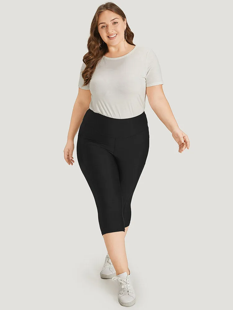 Plain Patchwork Pocket Wideband Waist Leggings sold by Bloomchic product image thumbnail 4