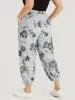 Silhouette Floral Print Pocket Elastic Waist Sweatpants sold by Bloomchic