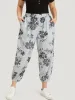Silhouette Floral Print Pocket Elastic Waist Sweatpants sold by Bloomchic