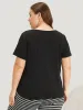 Striped Patchwork Patched Pocket Arc Hem Sleep Top sold by Bloomchic