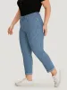 Striped Print Roll Hem Zipper Fly Jeans sold by Bloomchic