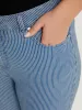 Striped Print Roll Hem Zipper Fly Jeans sold by Bloomchic