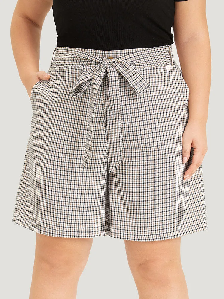 Gingham Belted Slant Pocket Shorts sold by Bloomchic product image thumbnail 5