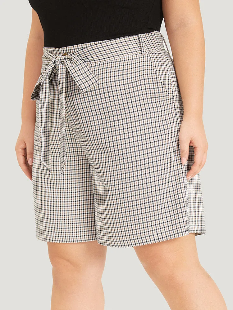 Gingham Belted Slant Pocket Shorts sold by Bloomchic product image thumbnail 2