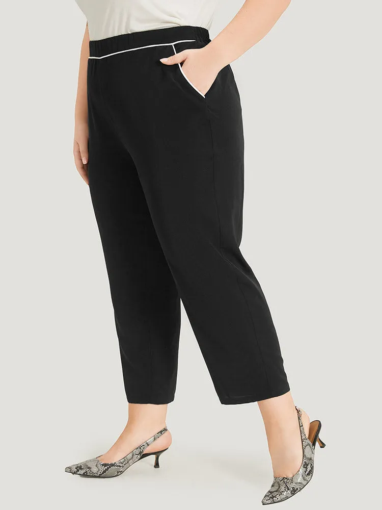 Two Tone Seam Detail Pocket Elastic Waist Pants sold by Bloomchic product image thumbnail 2