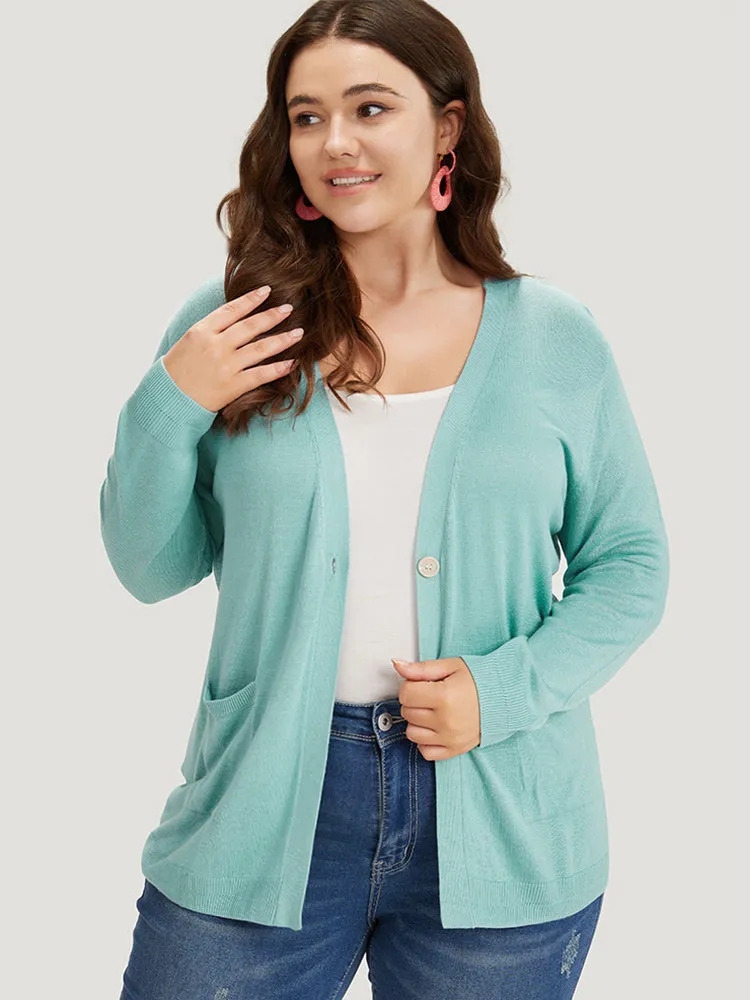 Supersoft Essentials Solid Button Up Pocket Drop Shoulder Cardigan sold by Bloomchic product image thumbnail 4