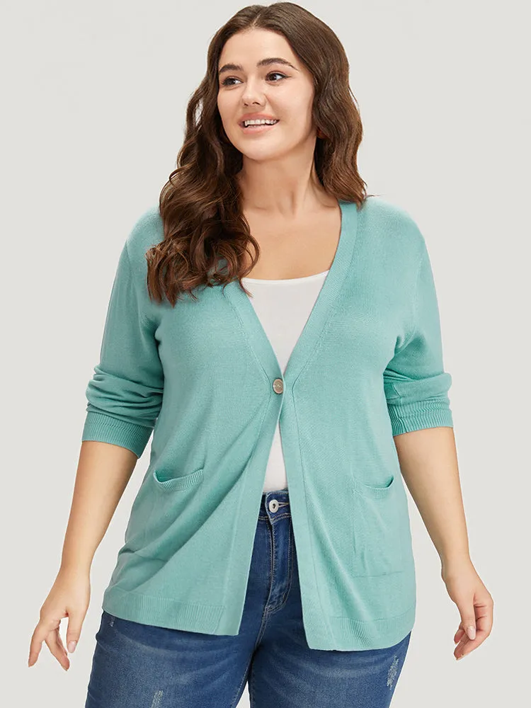 Supersoft Essentials Solid Button Up Pocket Drop Shoulder Cardigan sold by Bloomchic product image thumbnail 5