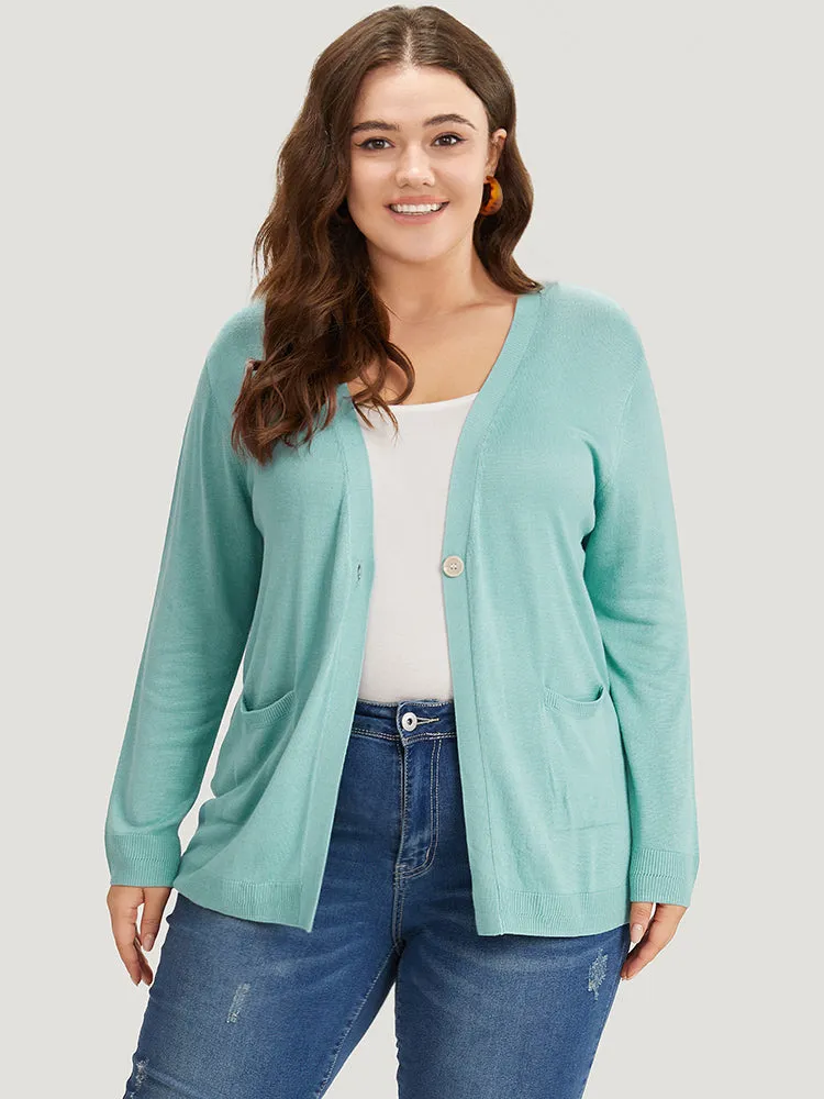 Supersoft Essentials Solid Button Up Pocket Drop Shoulder Cardigan sold by Bloomchic product image thumbnail 3