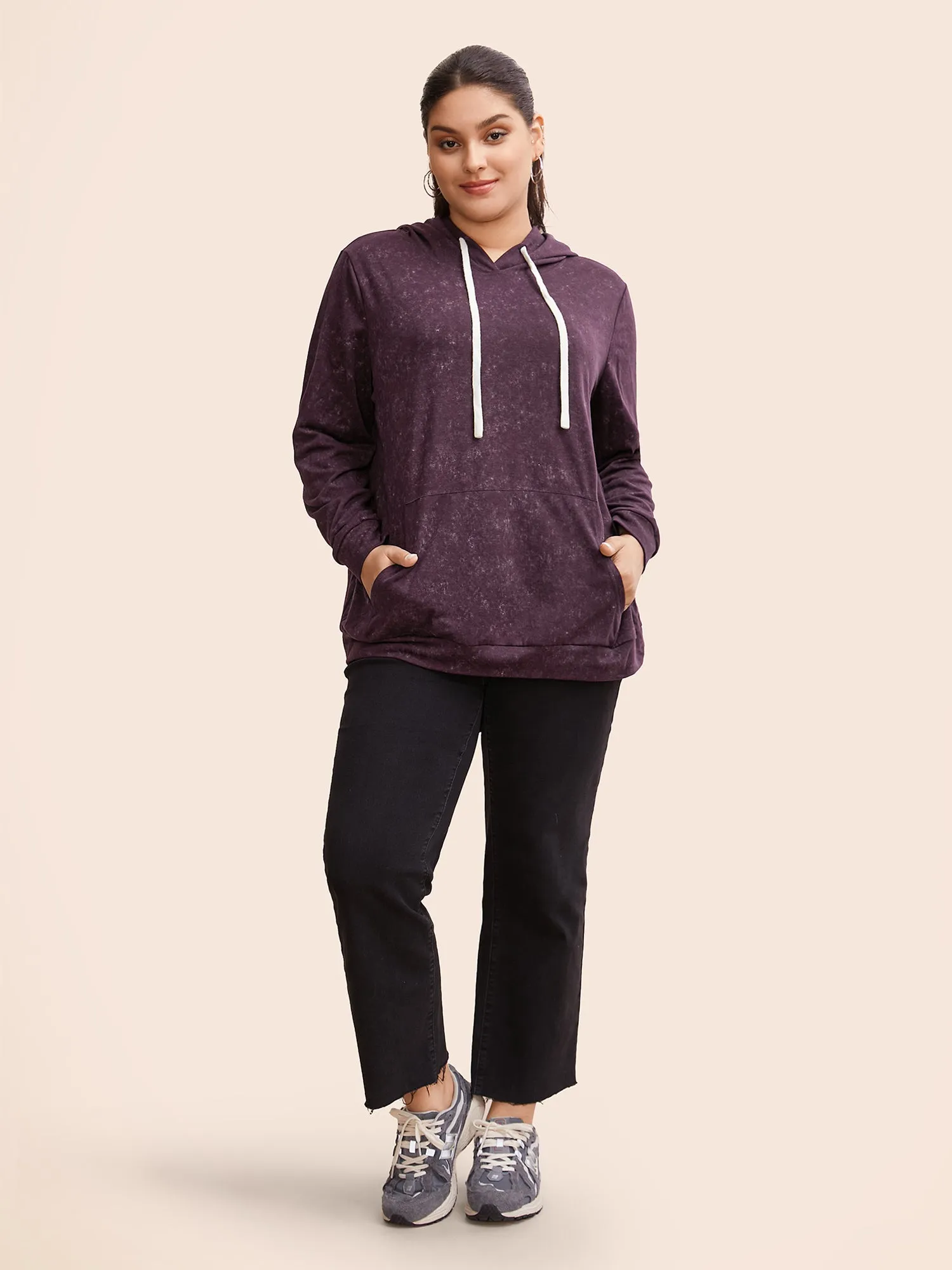 Hooded Ties Pocket Elastic Cuffs Sweatshirt sold by Bloomchic product image thumbnail 2