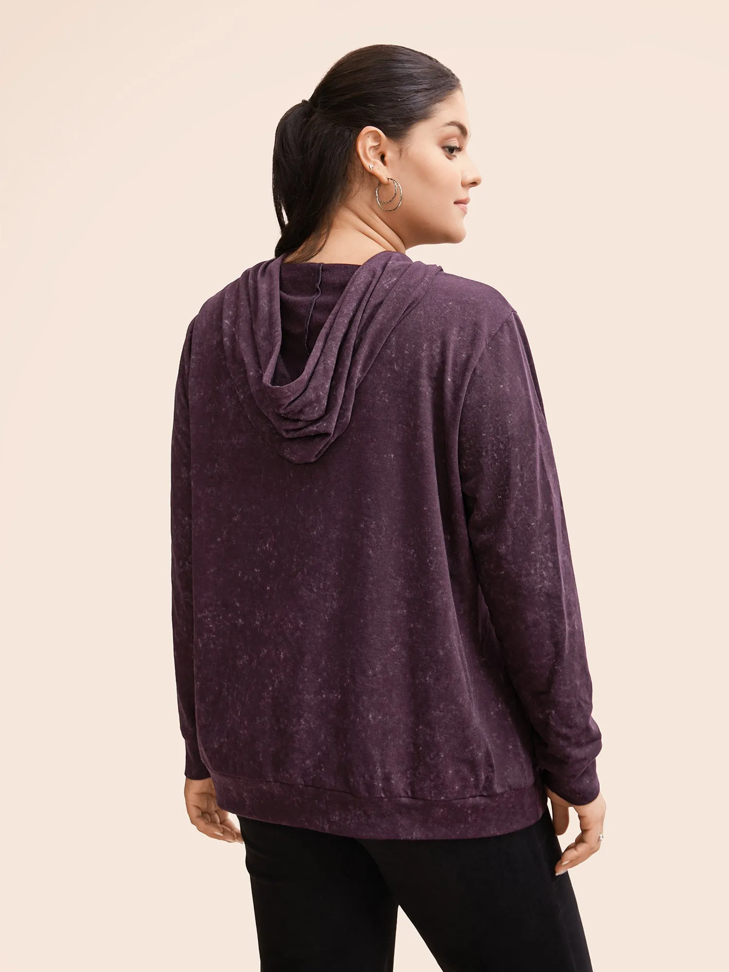 Hooded Ties Pocket Elastic Cuffs Sweatshirt sold by Bloomchic product image thumbnail 4