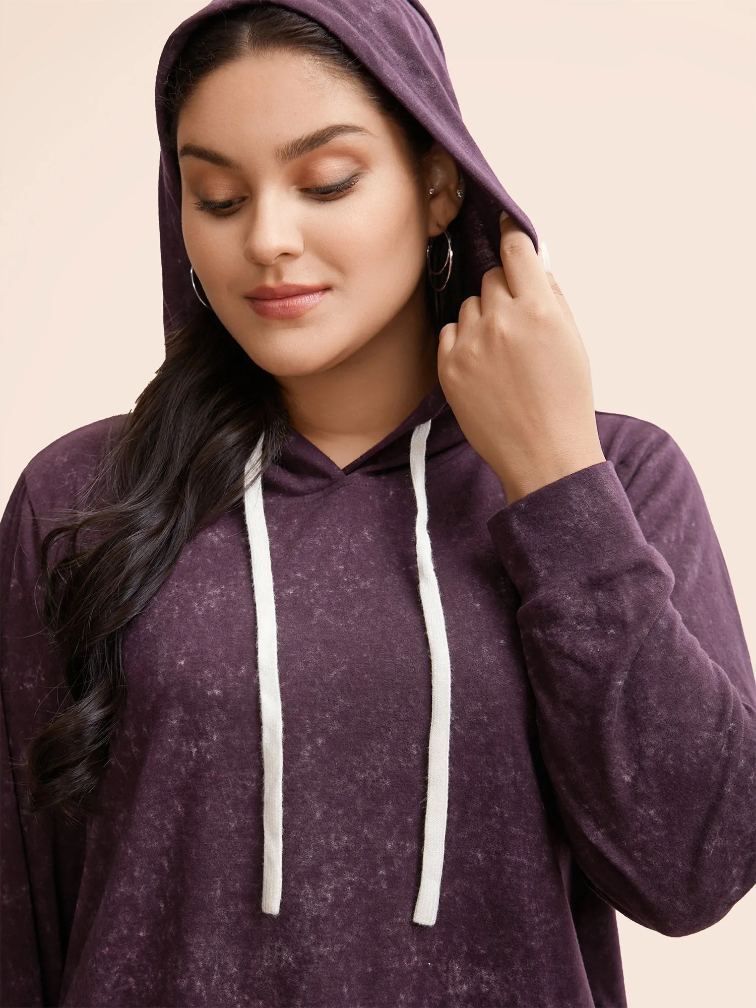 Hooded Ties Pocket Elastic Cuffs Sweatshirt sold by Bloomchic product image thumbnail 3