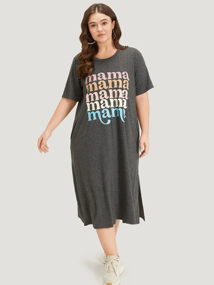 Supersoft Essentials Letter Print Pocket Split Side Dress sold by Bloomchic product image thumbnail 4