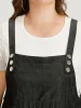 Solid Sleeveless Gathered Pocket Overall Midi Dress sold by Bloomchic