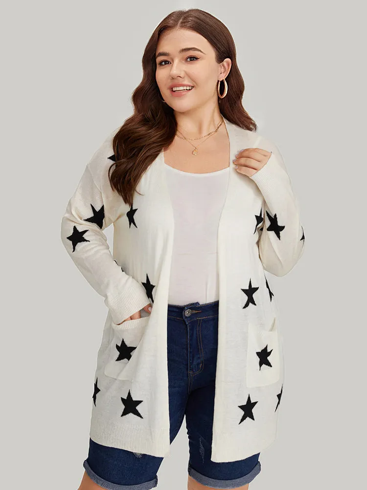 Supersoft Essentials Star Print Pocket Open Front Cardigan sold by Bloomchic product image thumbnail 5