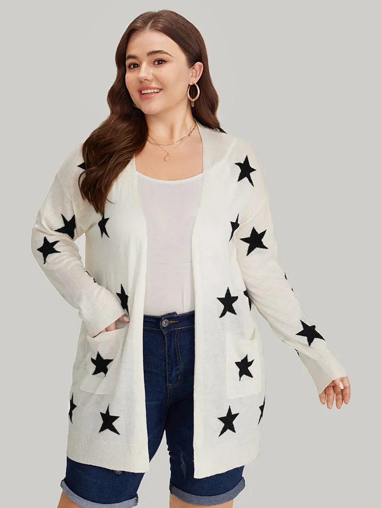 Supersoft Essentials Star Print Pocket Open Front Cardigan sold by Bloomchic product image thumbnail 3