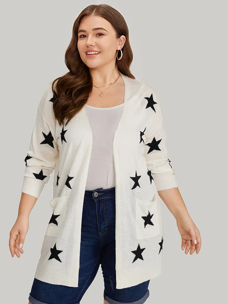 Supersoft Essentials Star Print Pocket Open Front Cardigan sold by Bloomchic product image thumbnail 4