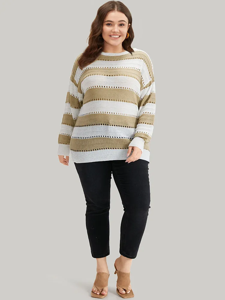 Colorblock Contrast Drop Shoulder Elastic Cuffs Pullover sold by Bloomchic product image thumbnail 5