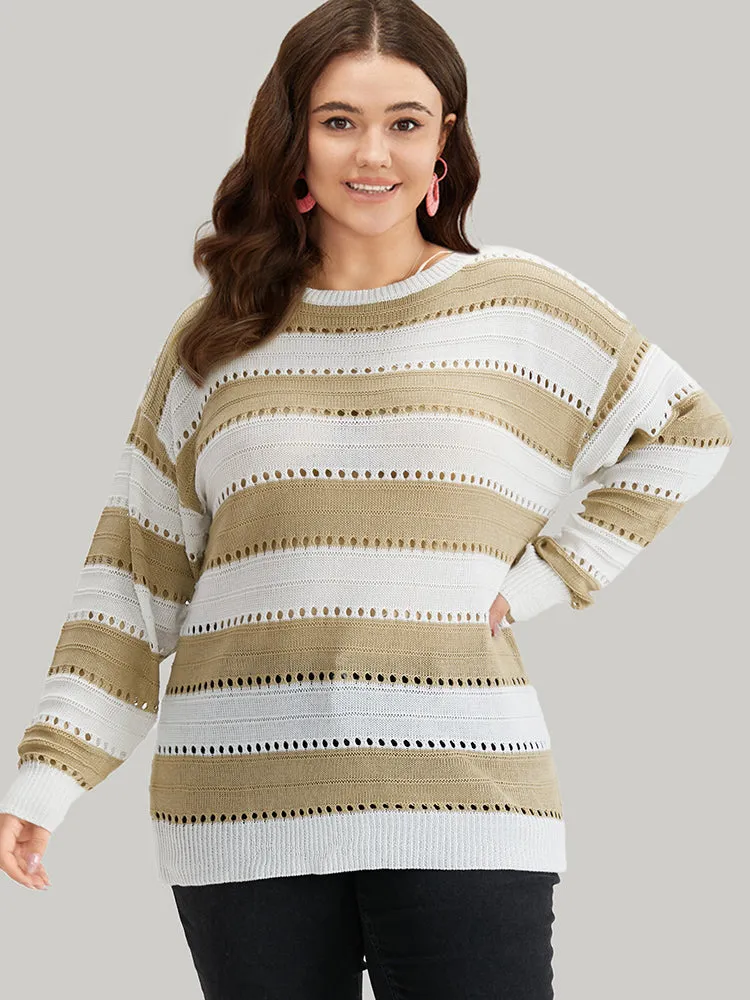 Colorblock Contrast Drop Shoulder Elastic Cuffs Pullover sold by Bloomchic product image thumbnail 2