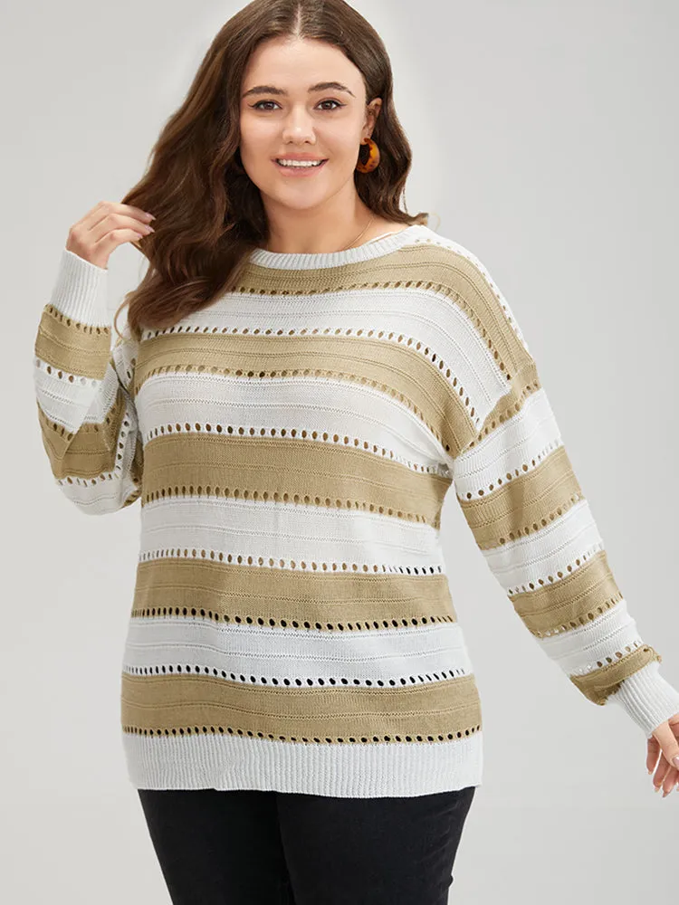 Colorblock Contrast Drop Shoulder Elastic Cuffs Pullover sold by Bloomchic product image thumbnail 3