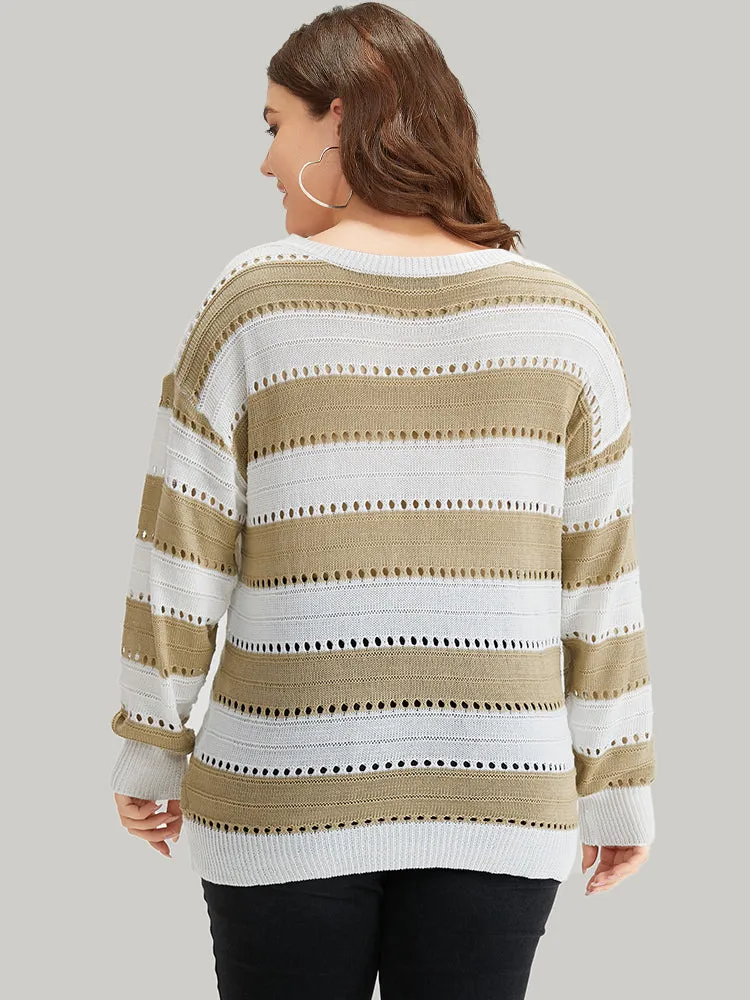 Colorblock Contrast Drop Shoulder Elastic Cuffs Pullover sold by Bloomchic product image thumbnail 4