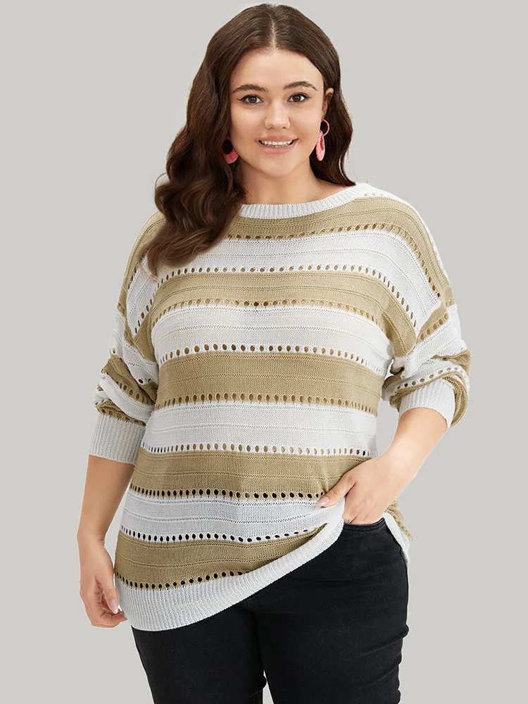 Colorblock Contrast Drop Shoulder Elastic Cuffs Pullover sold by Bloomchic