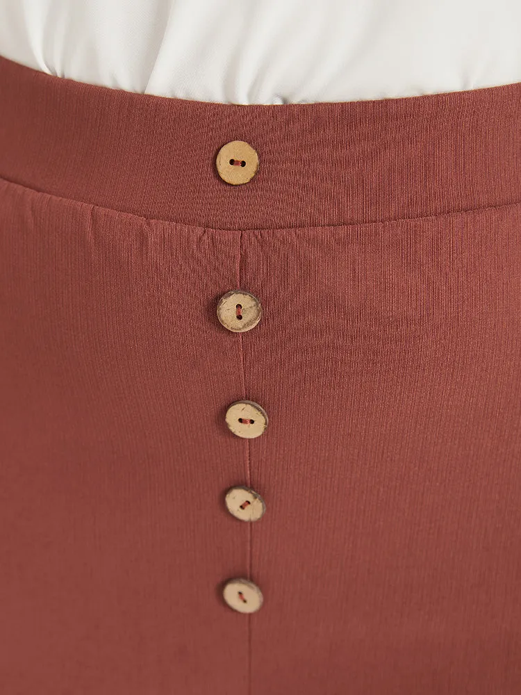 Plain Button Detail Pocket Cropped Pants sold by Bloomchic product image thumbnail 5