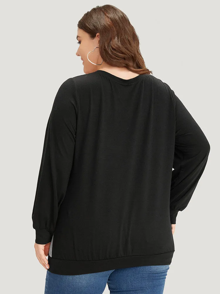 Striped Contrast Button Up Elastic cuffs Sweatshirt sold by Bloomchic product image thumbnail 2