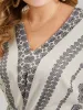 Boho Print V Neck Dolman Sleeve Drawstring Dress sold by Bloomchic