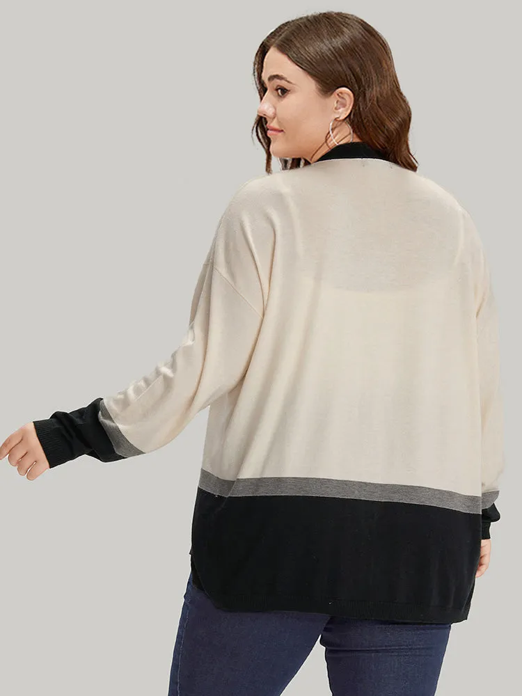 Supersoft Essentials Colorblock Contrast Elastic Cuffs Cardigan sold by Bloomchic product image thumbnail 2