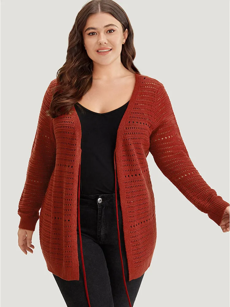 Plain Ties Front Geometric Eyelet Cardigan sold by Bloomchic product image thumbnail 5