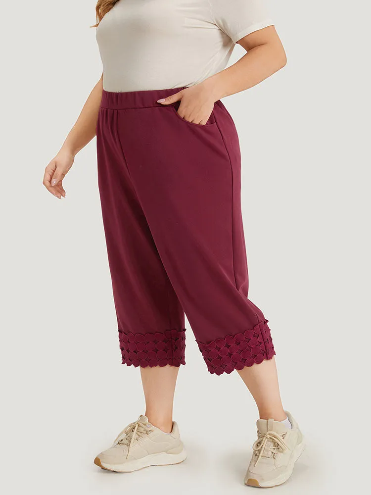 Plain Pocket Elastic Waist Trim Hem Pants sold by Bloomchic product image thumbnail 2