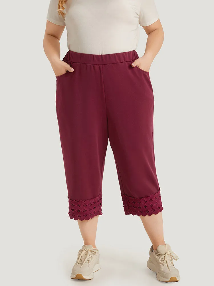 Plain Pocket Elastic Waist Trim Hem Pants sold by Bloomchic product image thumbnail 3