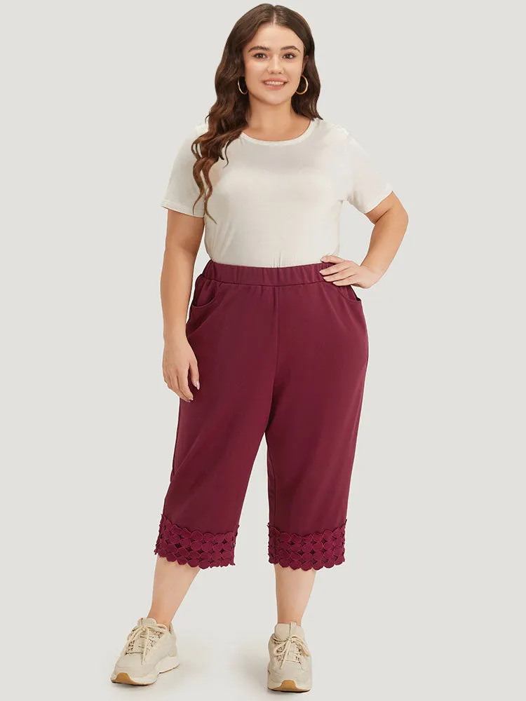 Plain Pocket Elastic Waist Trim Hem Pants sold by Bloomchic product image thumbnail 4