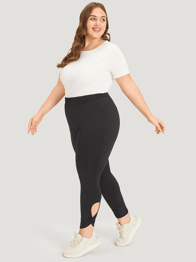 Solid Twist Front Elastic Waist Leggings sold by Bloomchic product image thumbnail 3