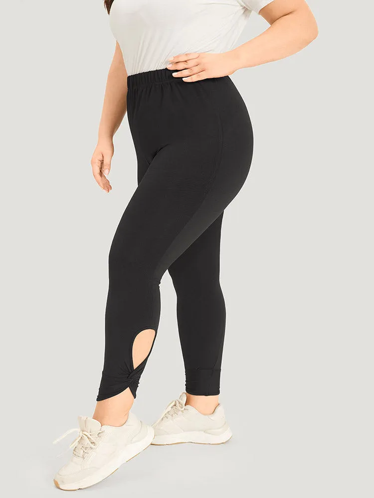 Solid Twist Front Elastic Waist Leggings sold by Bloomchic product image thumbnail 2