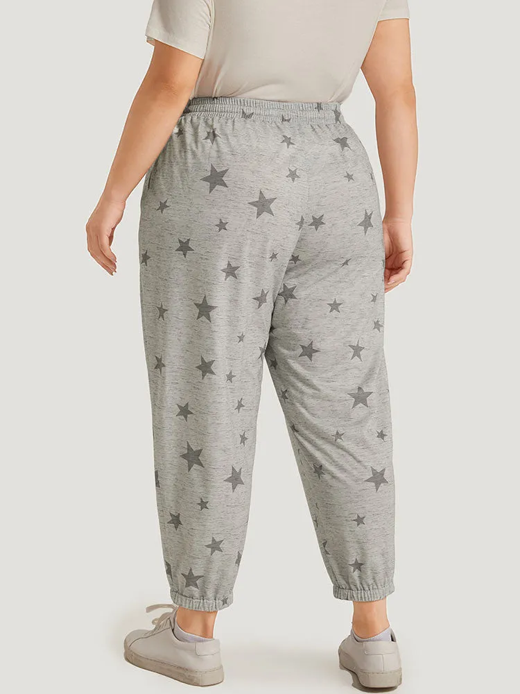 Star Print Pocket Drawstring Sweatpants sold by Bloomchic product image thumbnail 4