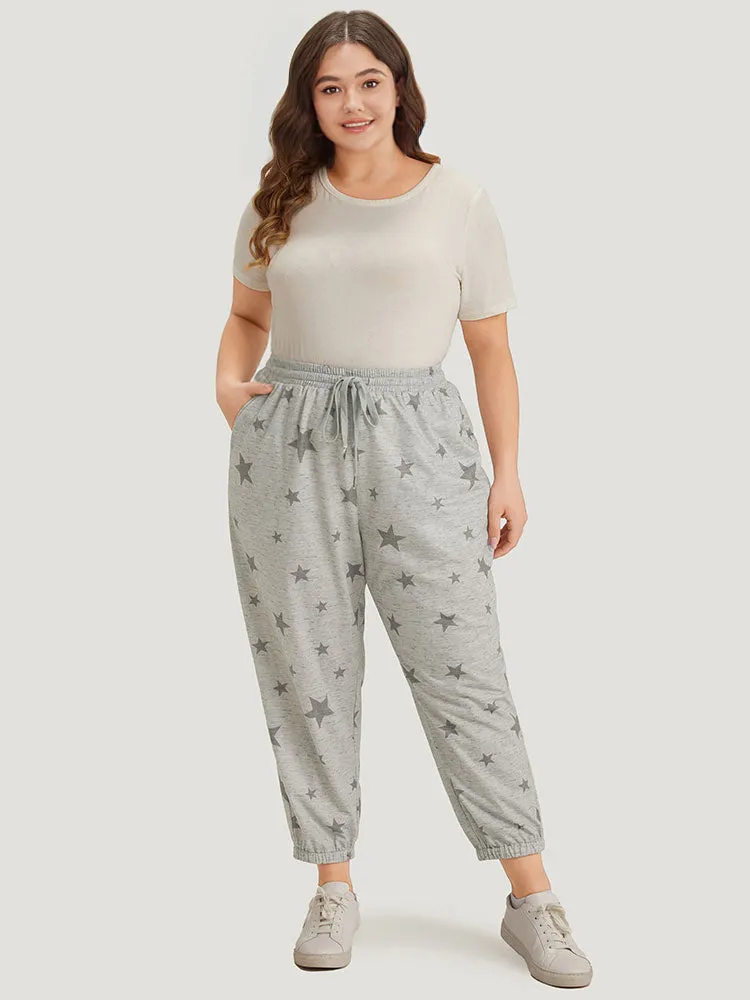 Star Print Pocket Drawstring Sweatpants sold by Bloomchic product image thumbnail 3