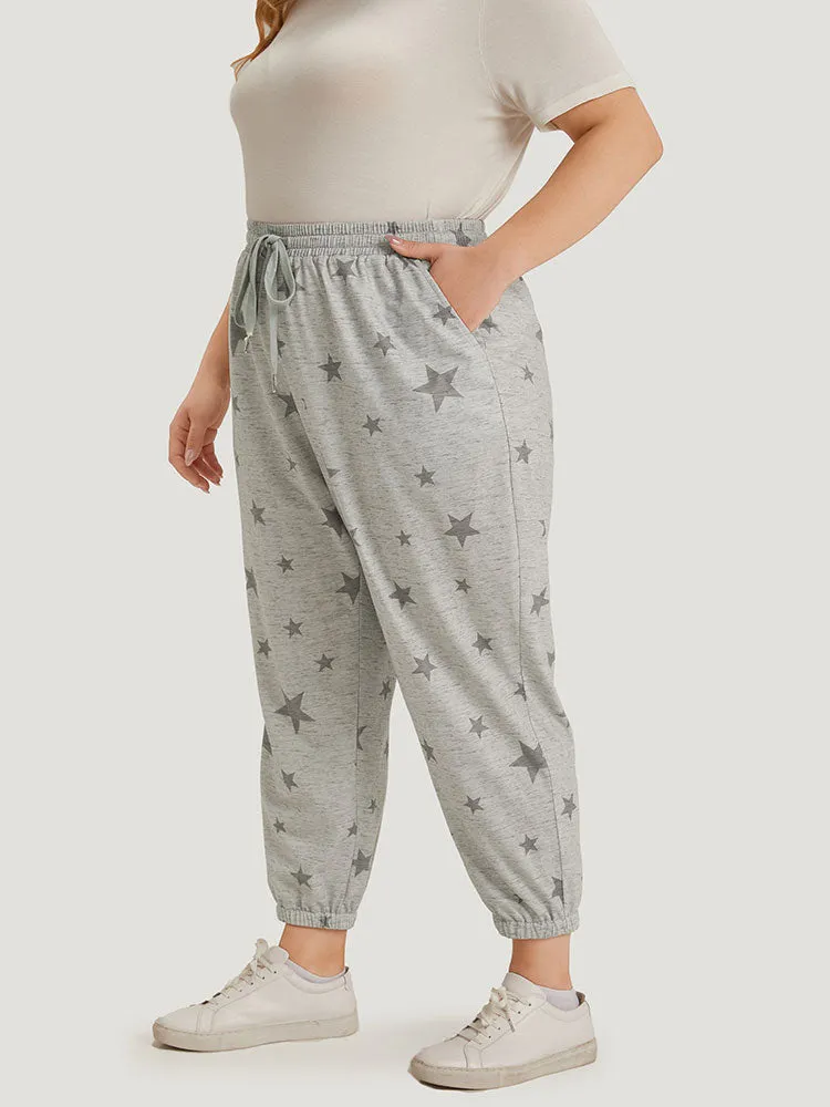 Star Print Pocket Drawstring Sweatpants sold by Bloomchic product image thumbnail 2