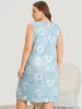 Floral Print Pocket Guipure Lace Sleep Tank Dress sold by Bloomchic