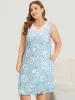 Floral Print Pocket Guipure Lace Sleep Tank Dress sold by Bloomchic