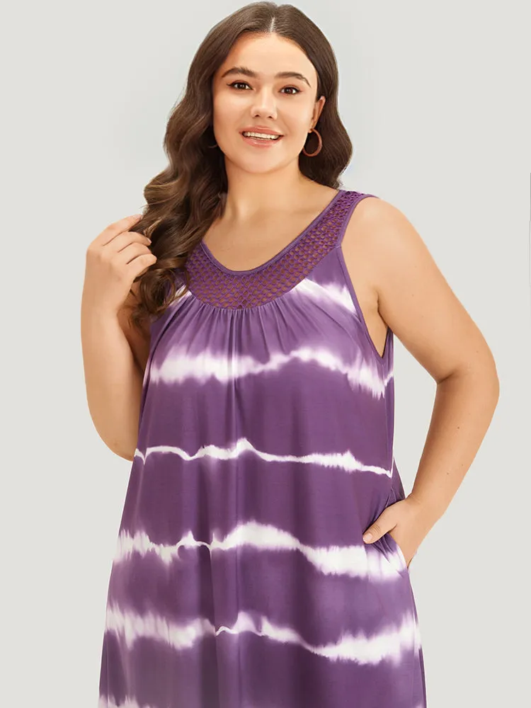Tie Dye Pocket Patchwork Cut Out Tank Dress sold by Bloomchic product image thumbnail 5