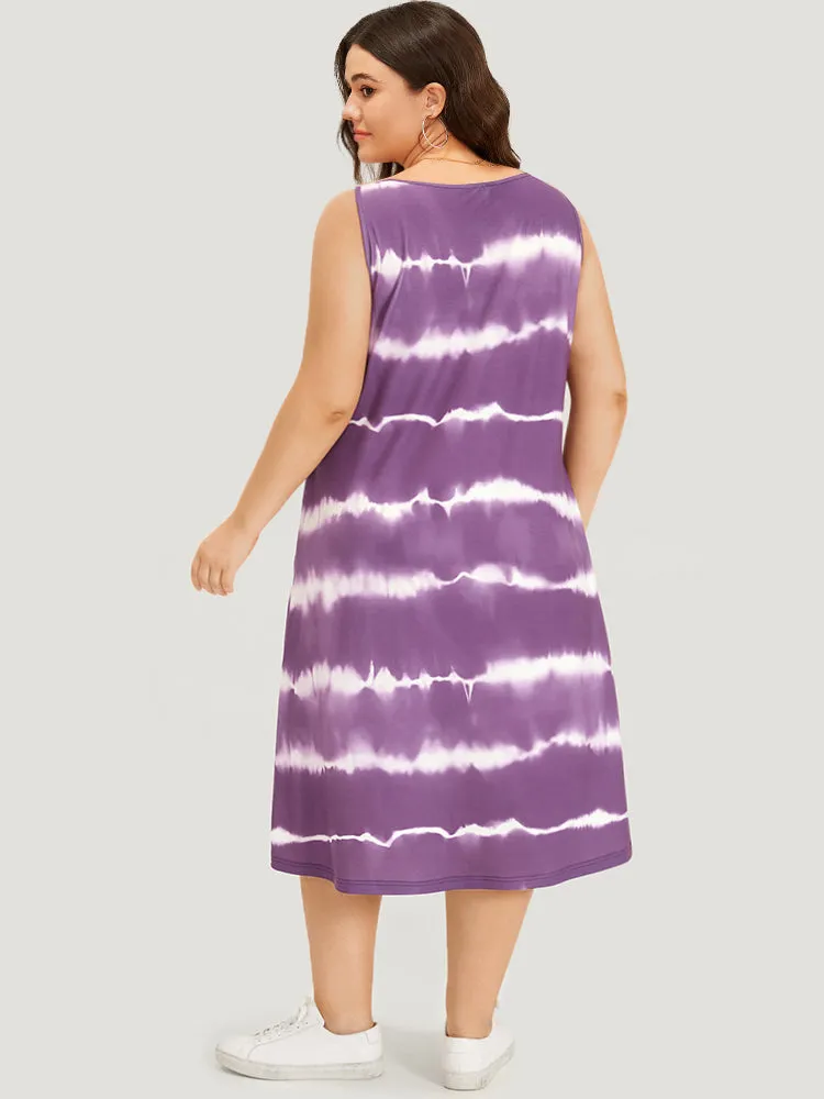 Tie Dye Pocket Patchwork Cut Out Tank Dress sold by Bloomchic product image thumbnail 4