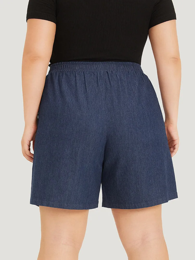 Plain Ties Elastic Waist High Rise Shorts sold by Bloomchic product image thumbnail 4