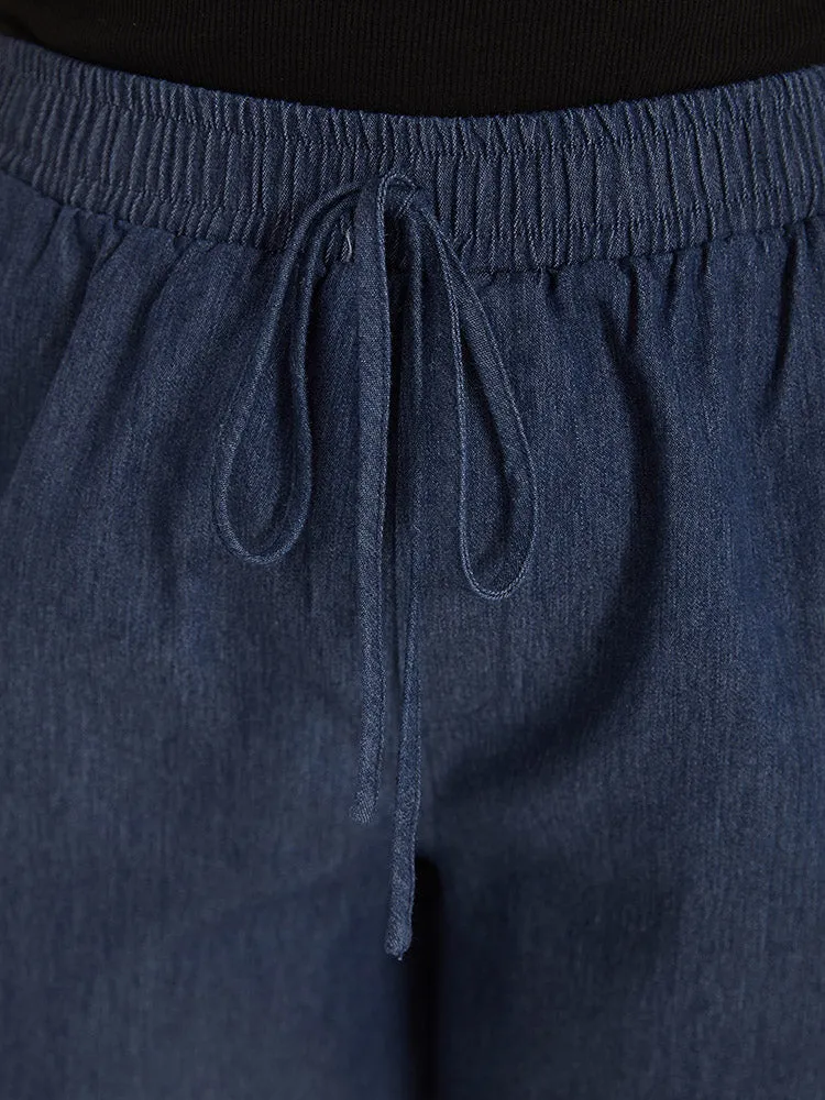 Plain Ties Elastic Waist High Rise Shorts sold by Bloomchic product image thumbnail 5