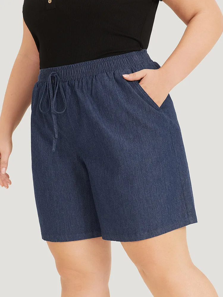 Plain Ties Elastic Waist High Rise Shorts sold by Bloomchic product image thumbnail 2