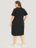 Graphic & Letter Print Pocket Cut Out Dress sold by Bloomchic