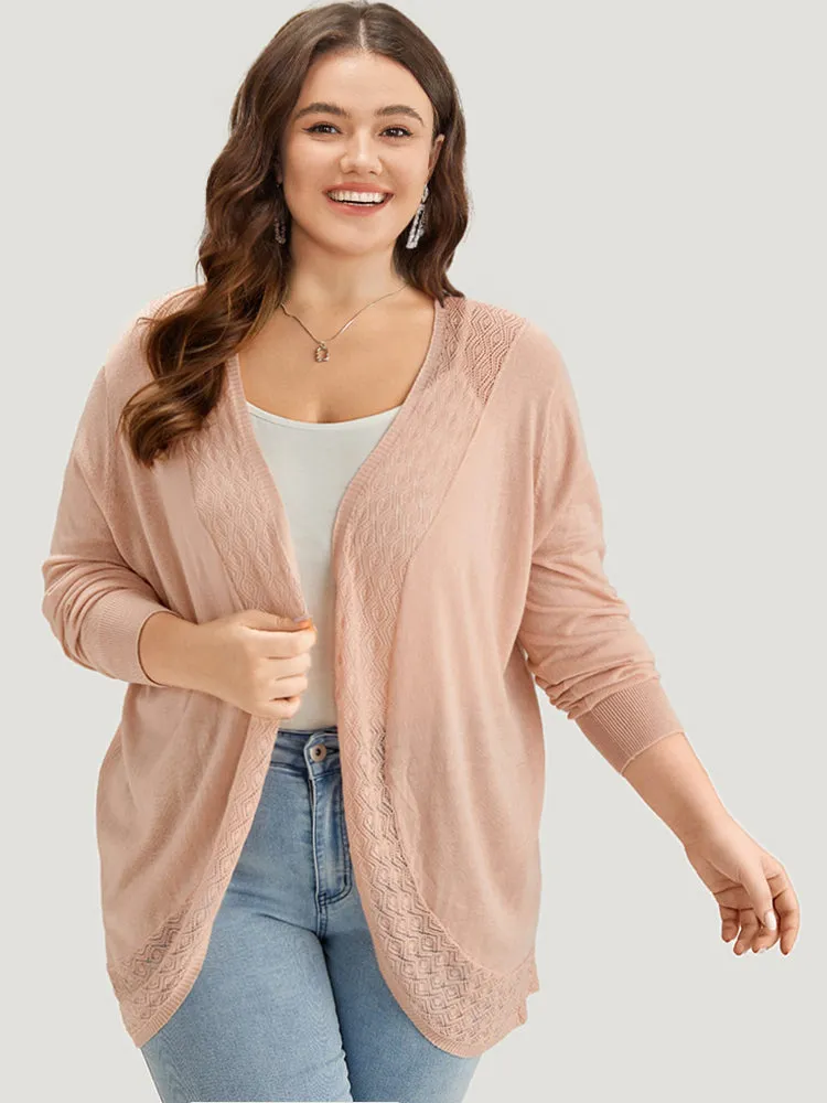 Supersoft Essentials Geometric Eyelet Patchwork Arc Collar Cardigan sold by Bloomchic product image thumbnail 3