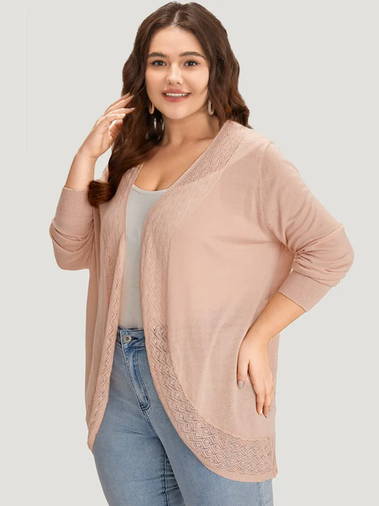 Supersoft Essentials Geometric Eyelet Patchwork Arc Collar Cardigan sold by Bloomchic product image thumbnail 4