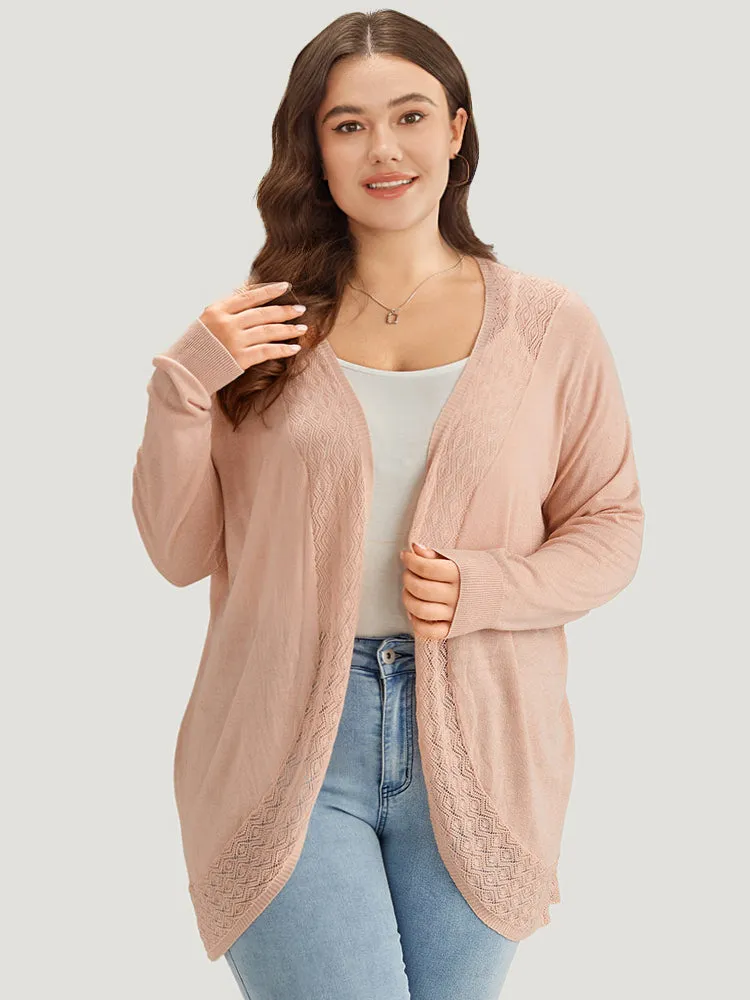 Supersoft Essentials Geometric Eyelet Patchwork Arc Collar Cardigan sold by Bloomchic product image thumbnail 5